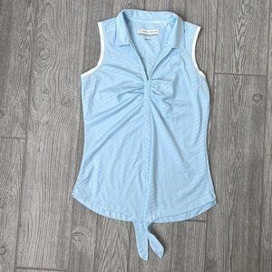 Pebble Beach Golf Dry Luxe Performance Sleeveless Collared Shirt Blue Women's S